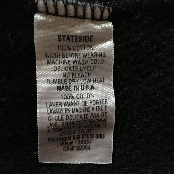 Stateside Sweater Sweatshirt Turtleneck Black Dolman Sleeves Size M 100% Cotton - Picture 5 of 6